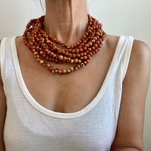 Acai Bead Necklace, Orange
